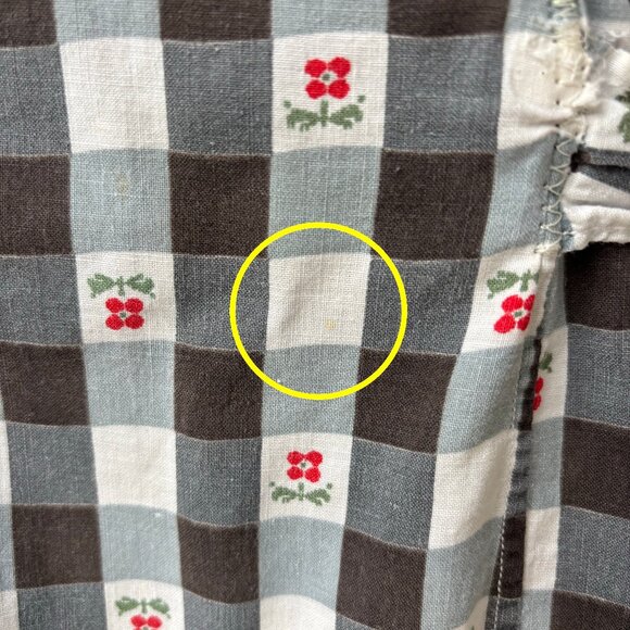 Vintage 70s handmade check cobblers smock full apron - Picture 8 of 11